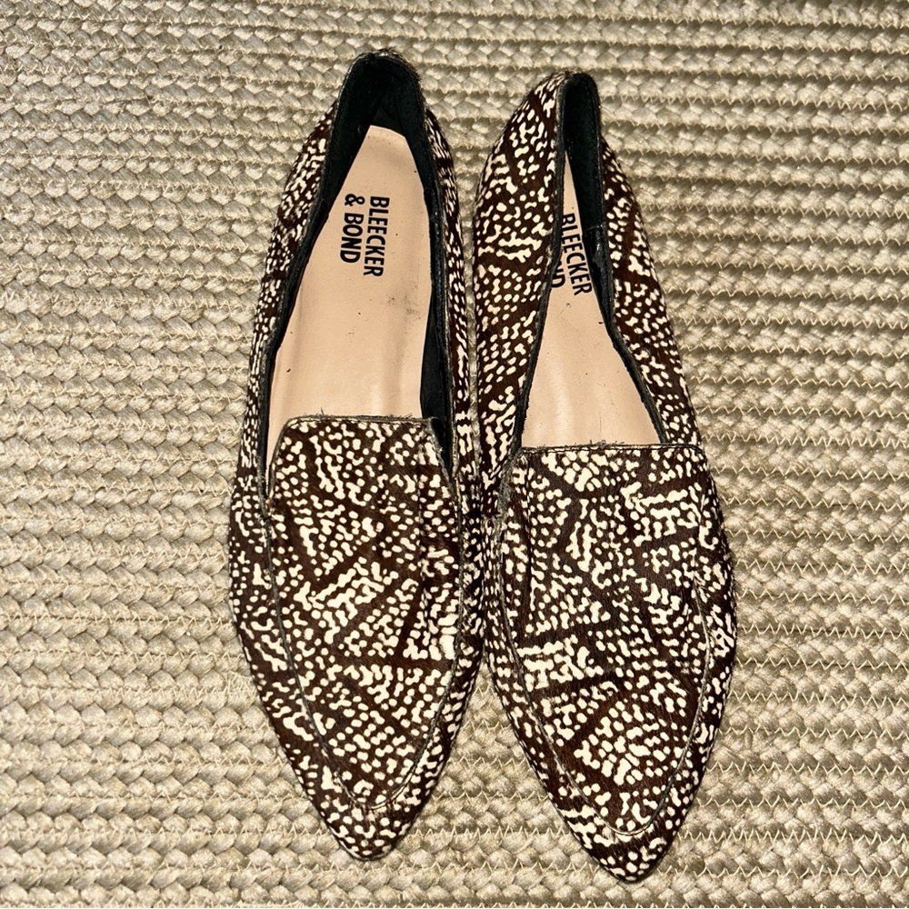 Bleecker & Bond Patterned Brown and White Flats